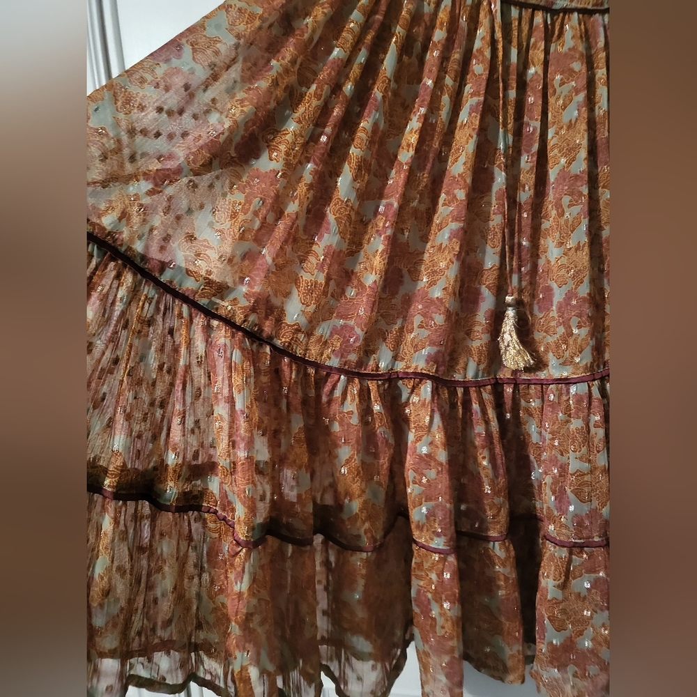 Free people Tiered Babydool Ballon Puff Orange Sheer Mini Dress Size - Picture 10 of 15